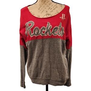 Houston Rockets Long‎ Sleeve Large Wide Neck Shirt Womens Size Large